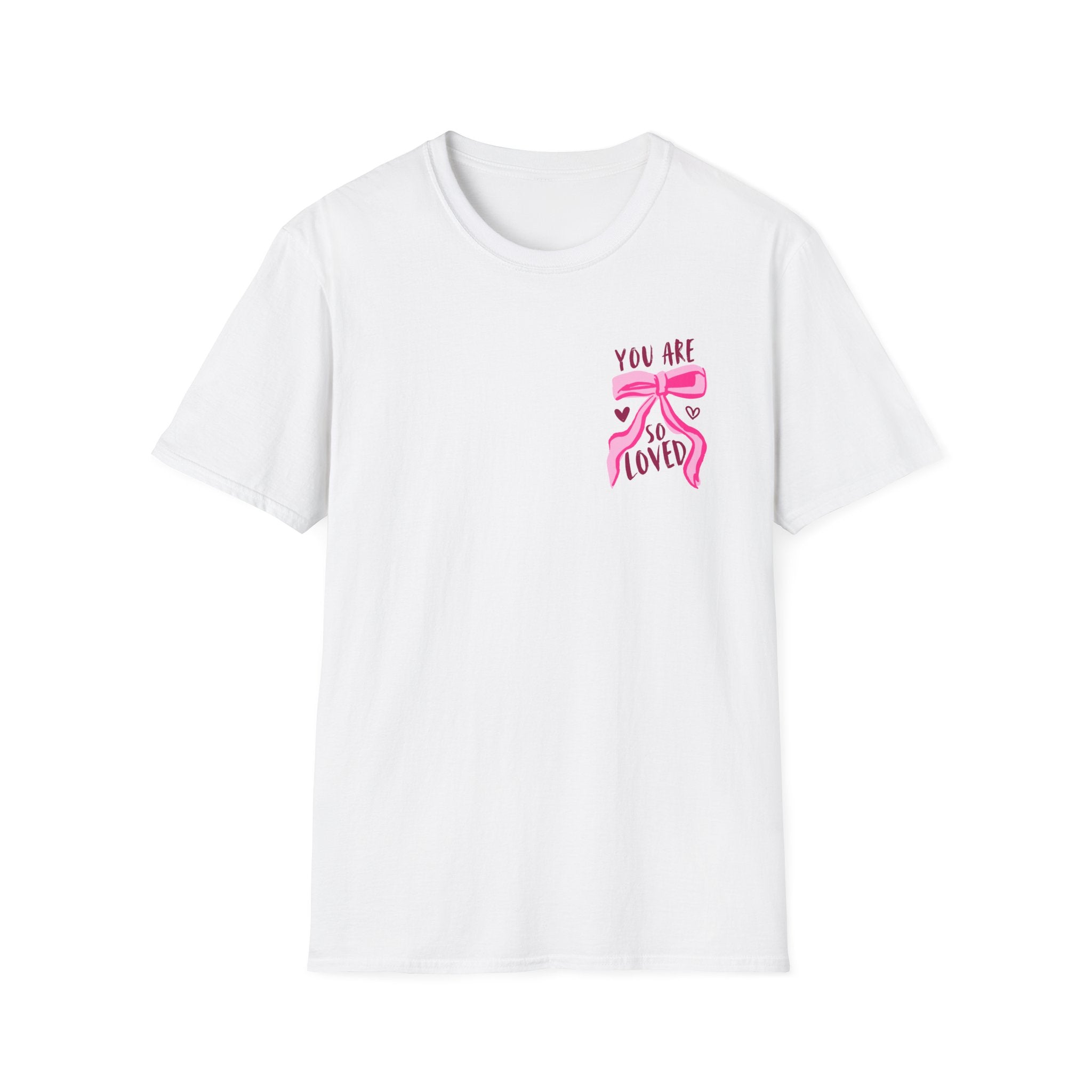 You Are Loved T-Shirt — Christian Valentine Pink Bow Faith Design